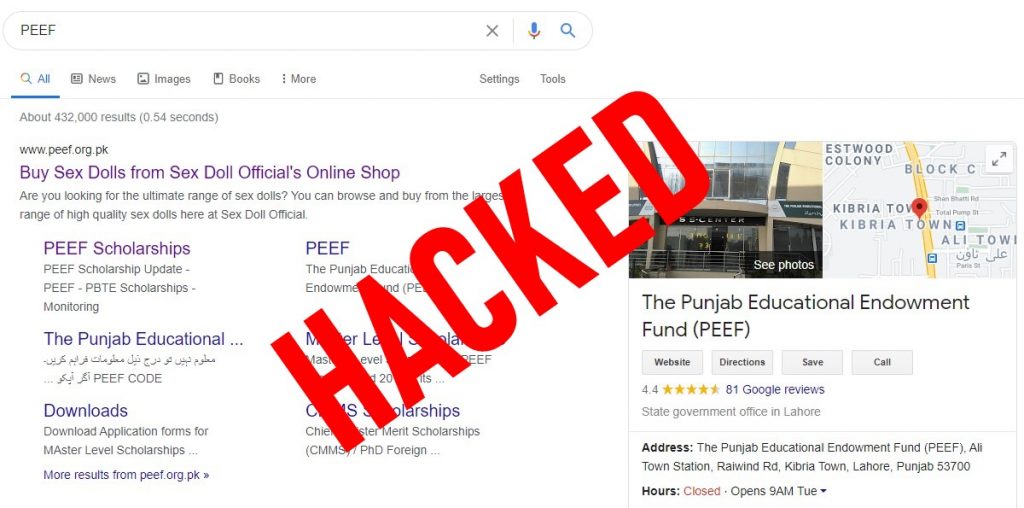 PEEF Hacked, PEEF Website Hacked