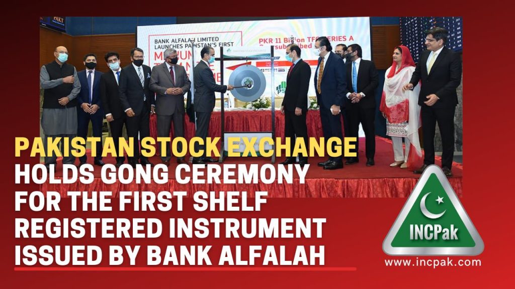 PSX Holds Gong Ceremony for the First Shelf Registered Instrument Issued by Bank Alfalah