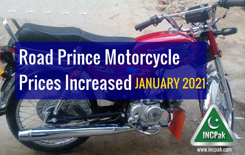 Road Prince Motorcycle Prices increased – January 2021
