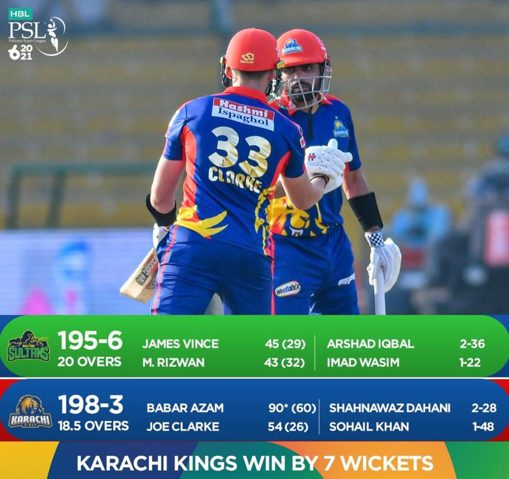 Match Summary - PSL 6 2021: Karachi Kings VS Multan Sultans - Match 9 Highlights