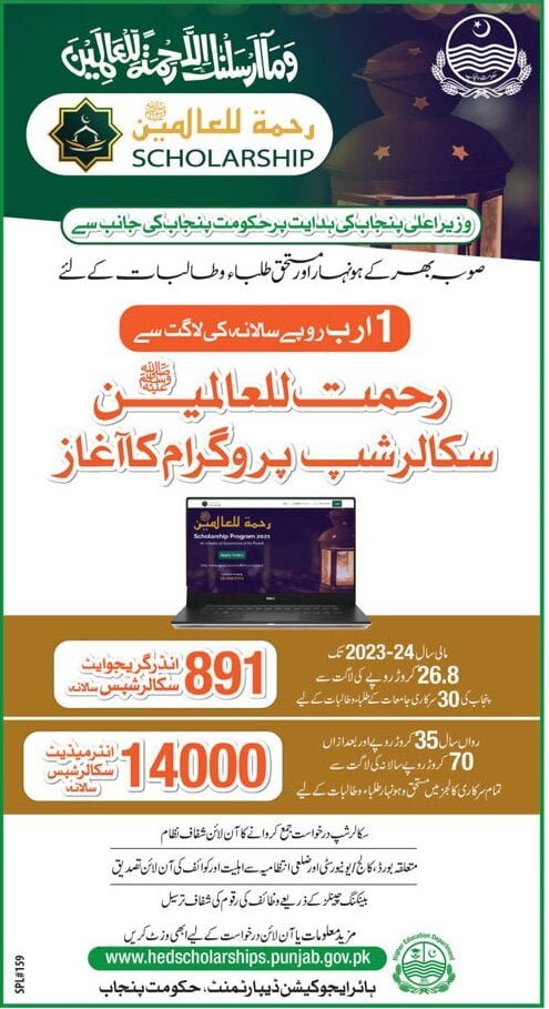 Rehmatul Lil Alameen Scholarship 2021, Rehmatul Lil Alameen Scholarship Program 2021, Rehmat ul Lil Alameen Scholarship 2021, Apply Online