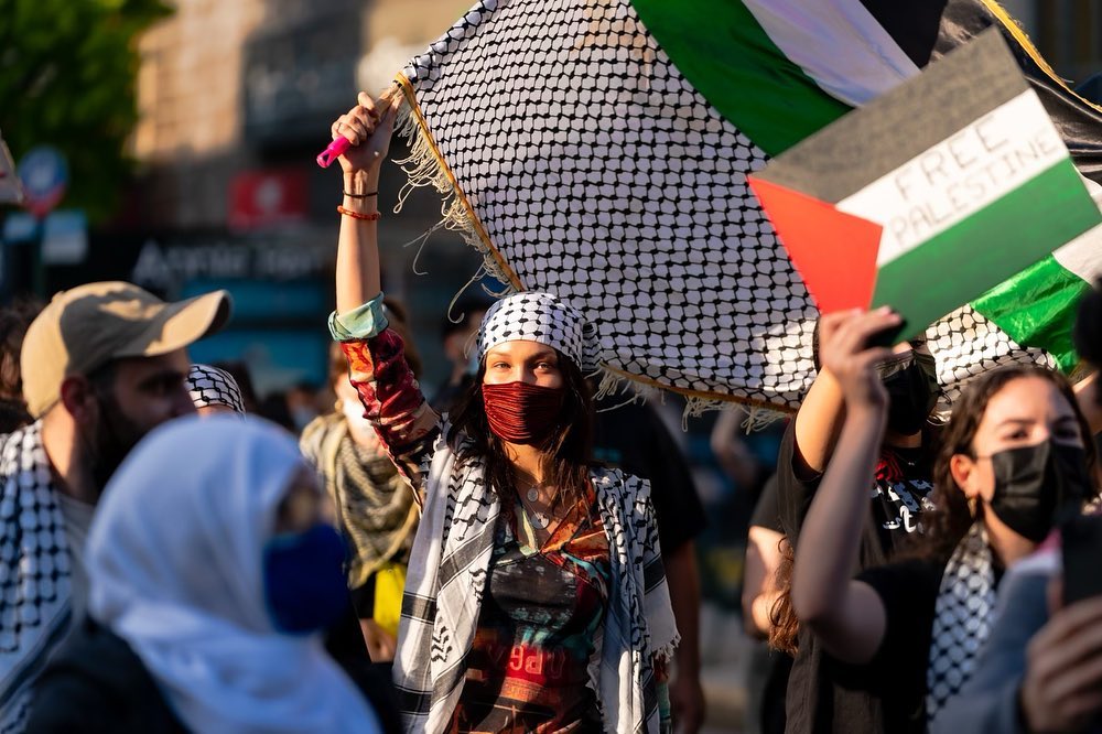 Bella Hadid Joins Demonstrators in New York 