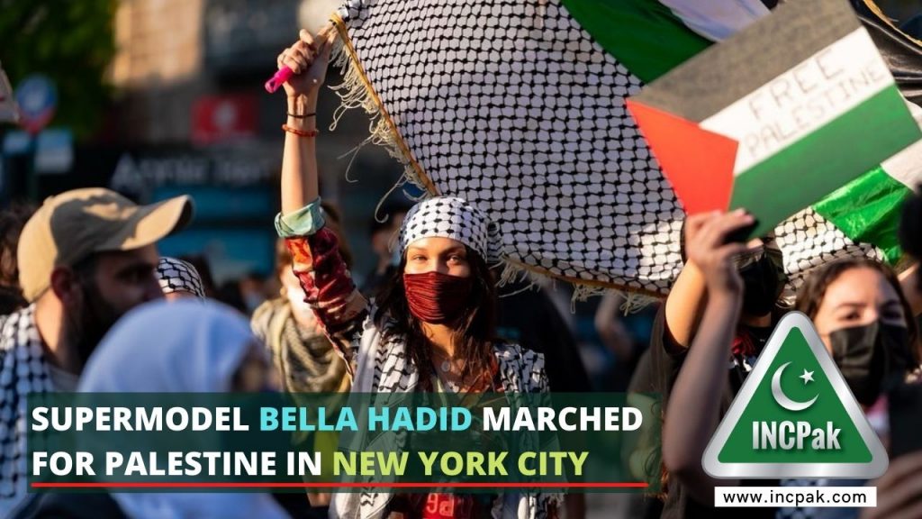 Supermodel Bella Hadid marched for Palestine in New York city 