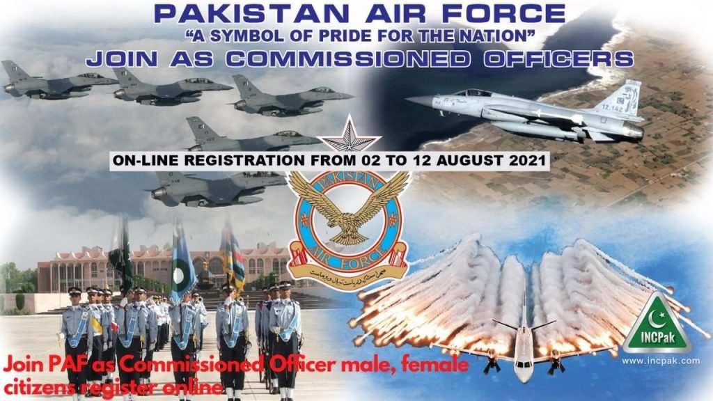 Join PAF as Commissioned Officer male, female citizens register online