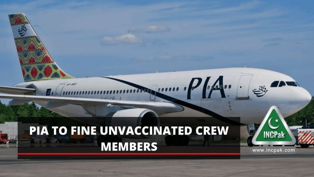 PIA fine, PIA fine unvaccinated crew members