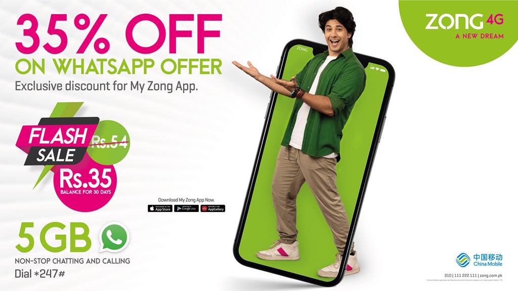 Zong Brings Amazing WhatsApp Offer for My Zong App Users 