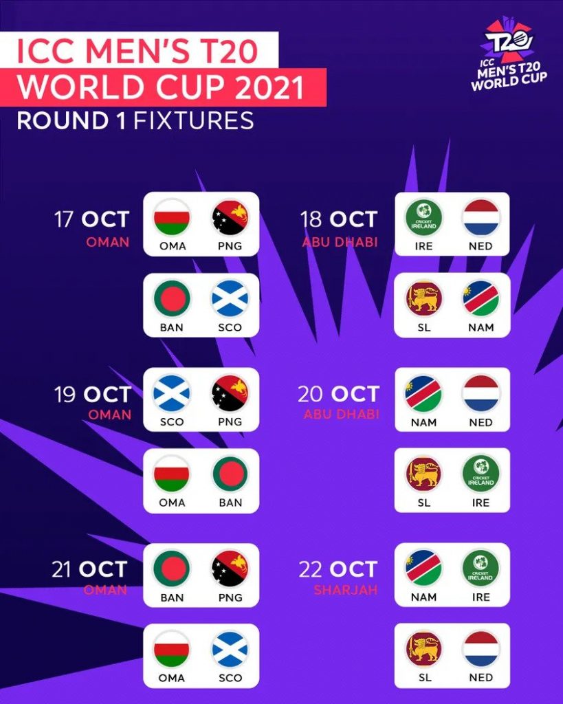 T20 World Cup 2021, T20 World Cup 2021 Schedule