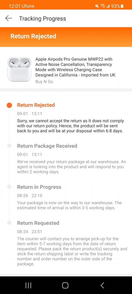 Daraz.pk Return, Daraz.pk Fraud, Daraz.pk Fake Airpods