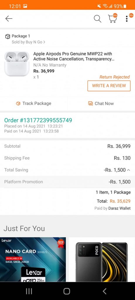 Daraz.pk Return, Daraz.pk Fraud, Daraz.pk Fake Airpods