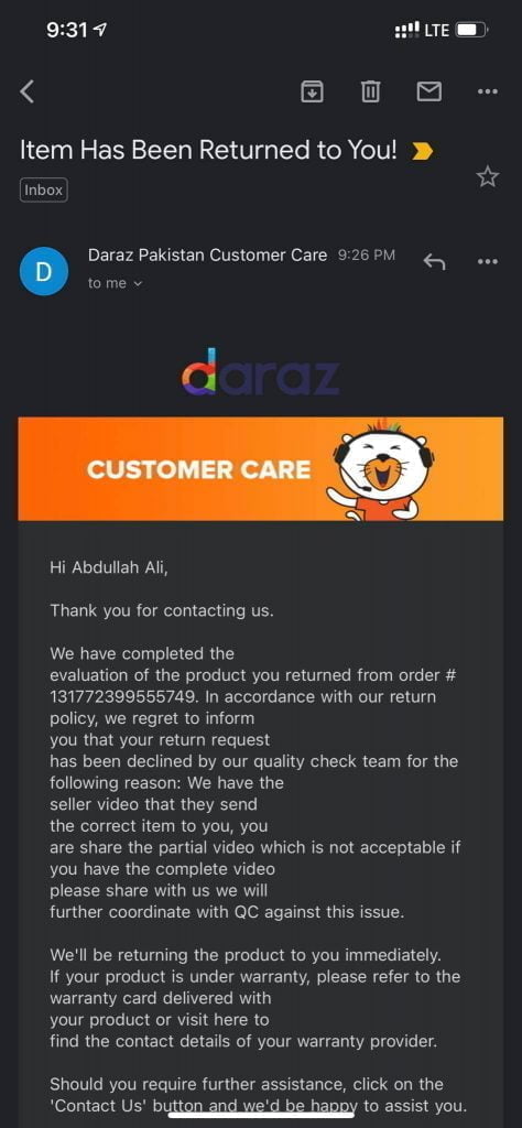 Daraz.pk Return, Daraz.pk Fraud, Daraz.pk Fake Airpods