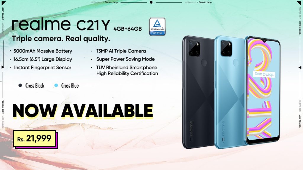 realme C21Y Now Available in Pakistan for 21999/-