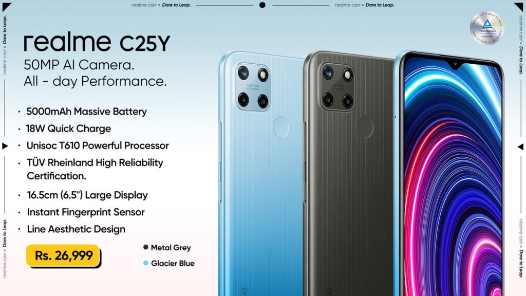 the realme C25Y Smartphone for just PKR 26,999/-