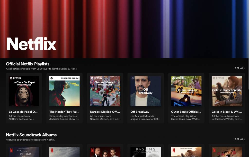 Spotify Netflix Hub, Netflix Hub, Spotify