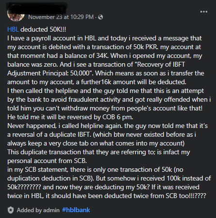 HBL Balance, HBL Balance Deduction, HBL Deducting Balance, HBL