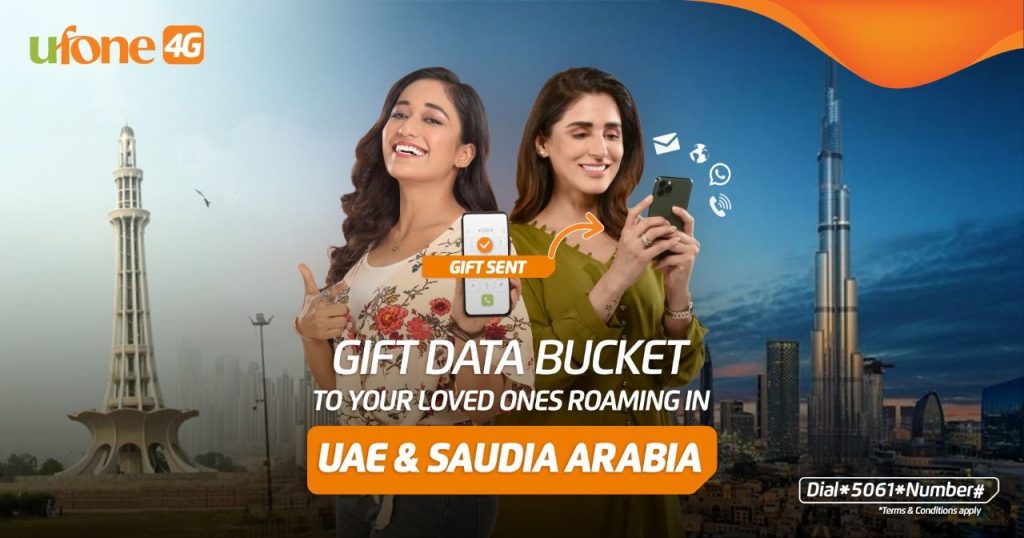 Ufone launches roaming data gift facility in UAE & KSA