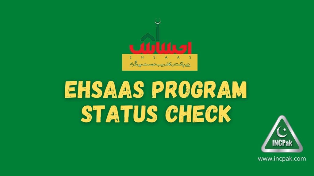 Ehsaas Program Status Check, Ehsaas Emergency Program portal for checking application status.