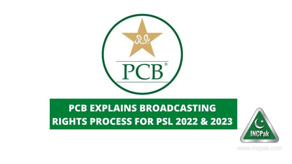 PSL Broadcasting Rights, PSL 2022, PCB