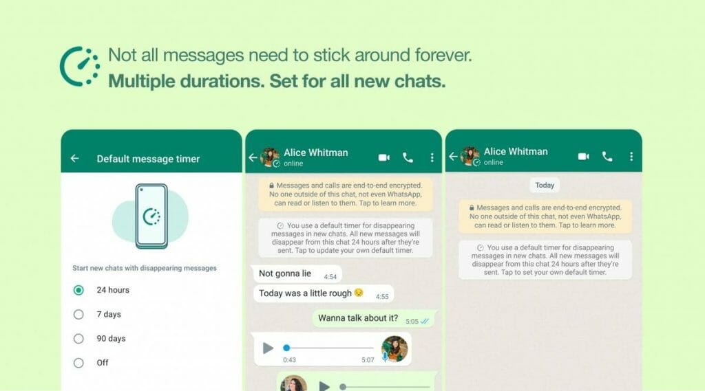 WhatsApp Disappearing Messages, WhatsApp