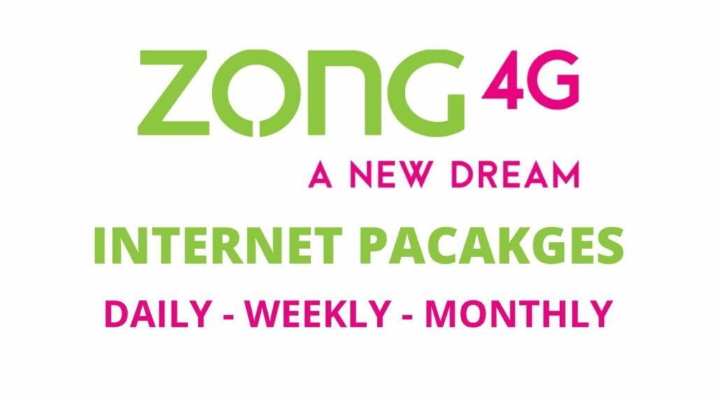 Zong Internet Packages, Zong Internet Bundles, Zong Monthly Internet, Zong Weekly Internet, Zong Daily Internet