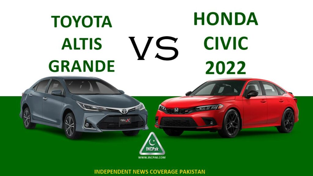Honda Civic 2022 vs Toyota Altis Grande, Honda Civic RS, Toyota Corolla Altis, Corolla Altis Grande, Honda Civic 2022