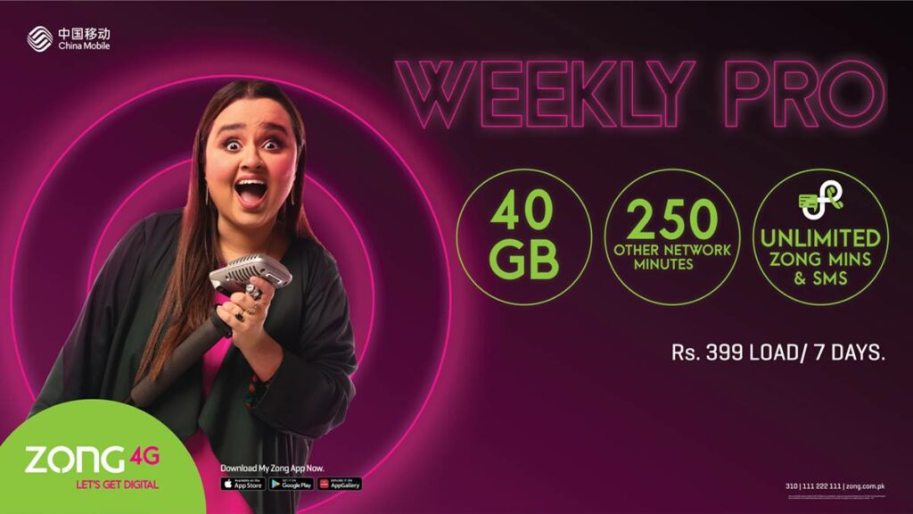 Zong Weekly Pro Package, Zong Weekly Pro Offer