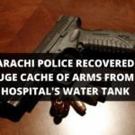Karachi Police recovered huge cache of arms from a water tank