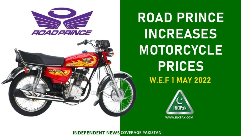 Road Prince Increases Motorcycle Prices in Pakistan From 1 May 2022