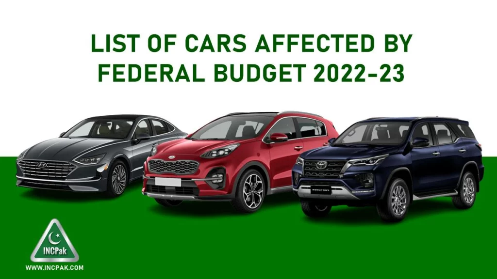 Cars Budget 2022-23, List of Cars Budget 2022-23