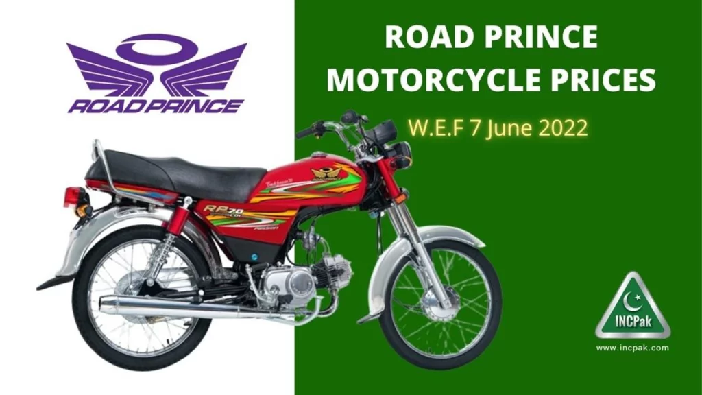 Road Prince Increases Motorcycle Prices in Pakistan From 7 June 2022