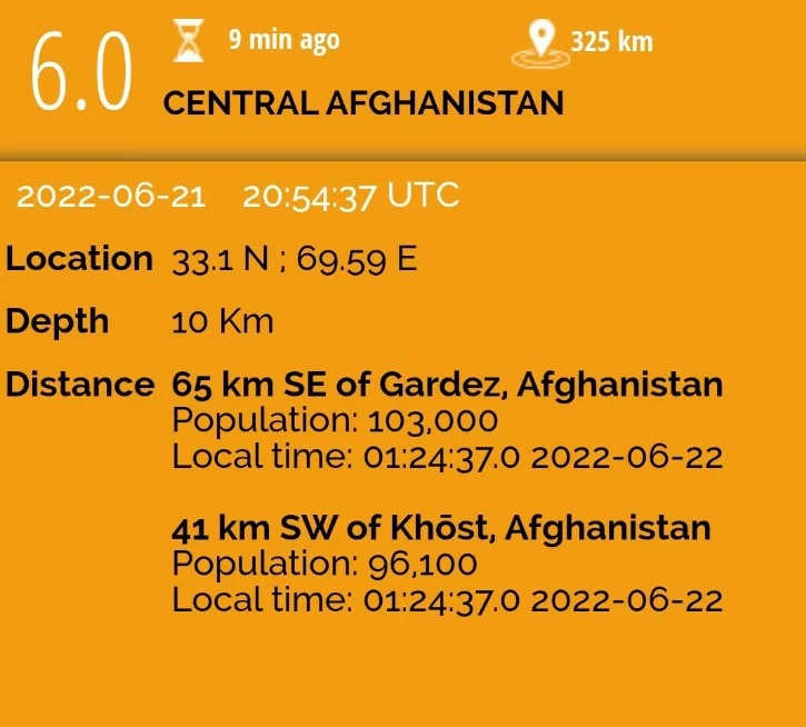 Earthquake Afghanistan 