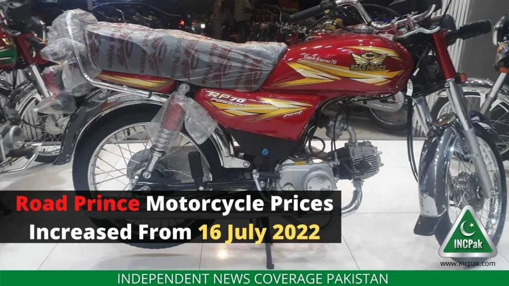Road Prince Motorcycle Prices Increased From 16 July 2022