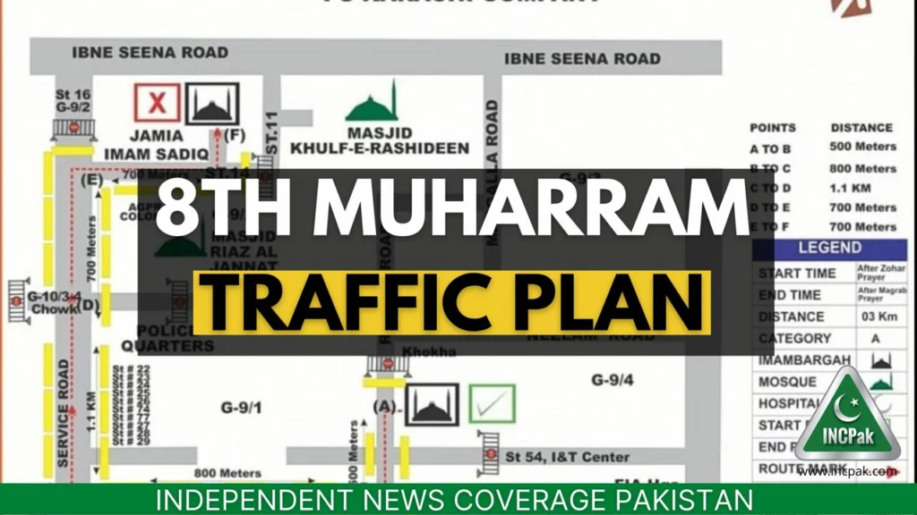 Islamabad Traffic Plan, Islamabad Traffic Plan 8 Muharram, Islamabad Traffic Plan 7 August 2022