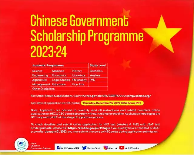 Chinese Government Scholarship Programme 2023-24, Chinese Government Scholarship Programme