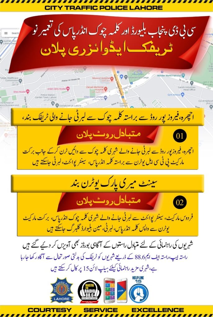 Lahore Kalma Chowk, Kalma Chowk, Kalma Chowk Underpass, Kalma Chowk Traffic Plan