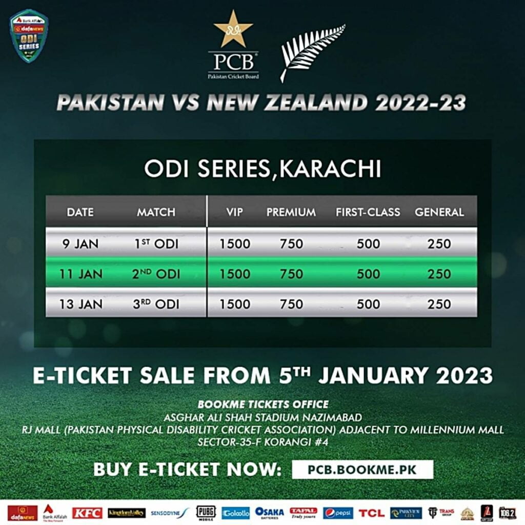 Pakistan vs New Zealand Tickets, Pak vs NZ Tickets, Pakistan Vs New Zealand ODIs, Pak vs NZ ODIs