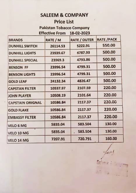 Gold Leaf Price in Pakistan, Capstan Price in Pakistan