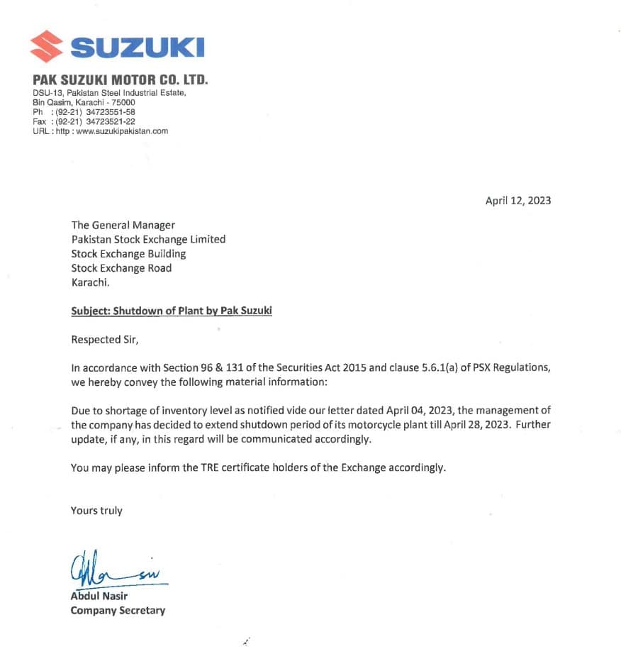 Suzuki Shutdown, Suzuki Plant, Suzuki Motorcycles