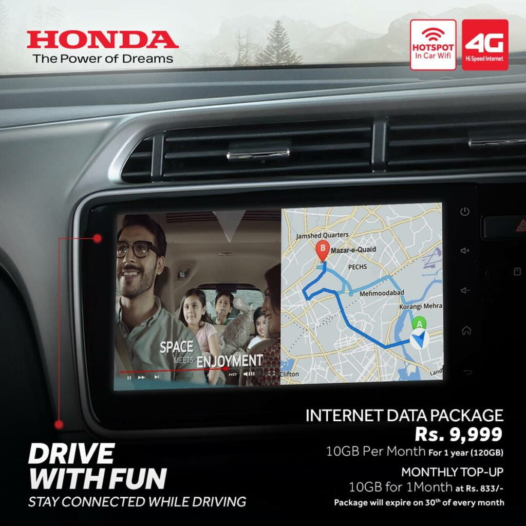 Honda Internet Packages, Honda Wi-Fi, Honda 4G Internet, Honda Internet