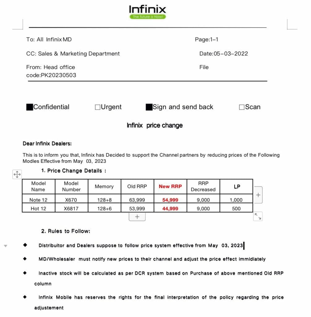 Infinix Mobile Prices in Pakistan, Infinix Note 12 Price in Pakistan, Infinix Hot 12 Price in Pakistan