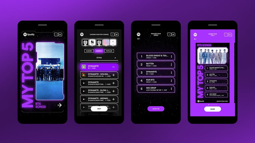 Spotify Celebrates 10th Anniversary of BTS Through New ‘My Top 5’ In-App Experience