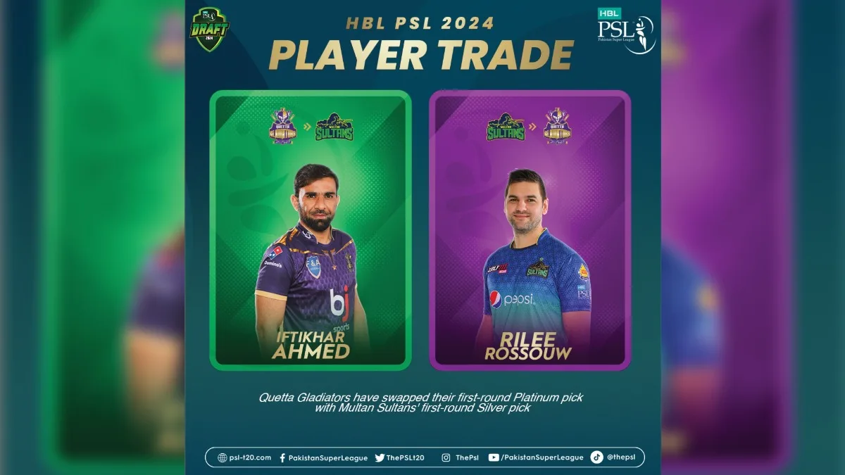 PSL 9, PSL 2024, Iftikhar Ahmed, Rilee Rossouw, Quetta Gladiators, Multan Sultans