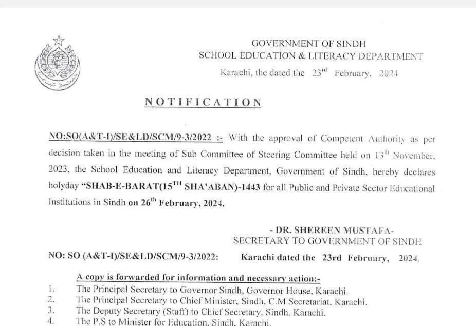 School Education Department Notification