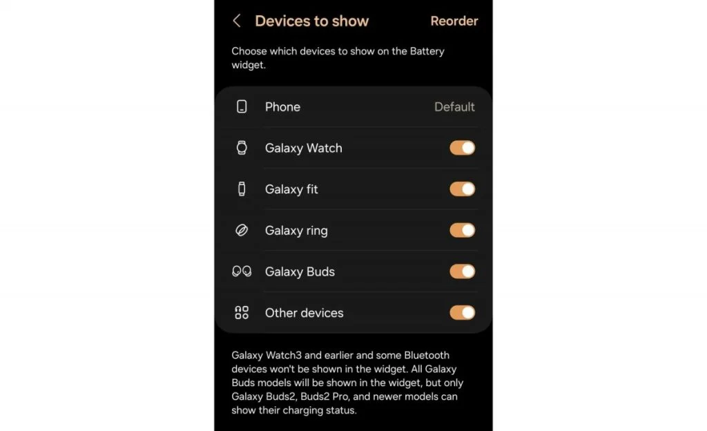 The Battery Budget Available in Samsung Phones Shows Galaxy Ring Option