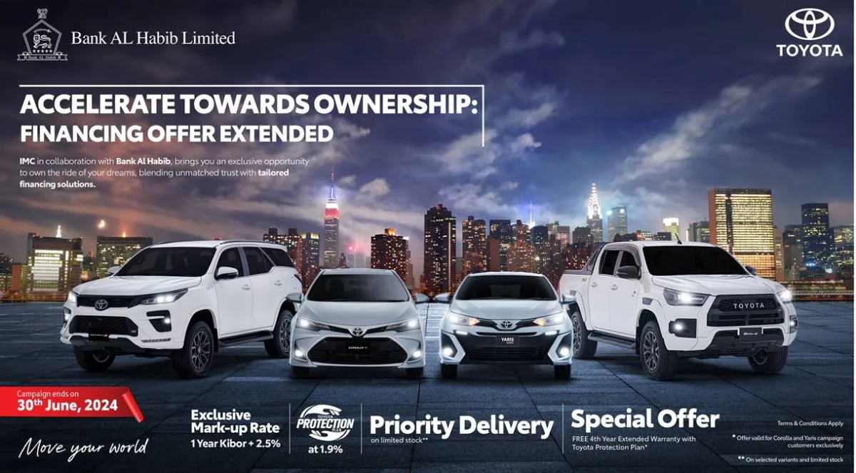 Toyota Announces Special Installment Plan With Bank Al Habib