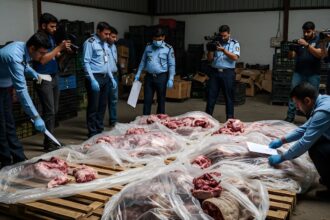 Islamabad Food Authority officials conduct major raid seizing 1 ton of donkey meat in Tarnol area   AI generated Image